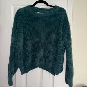 Abercrombie & Fitch Teal Fuzzy Crew Neck Sweater